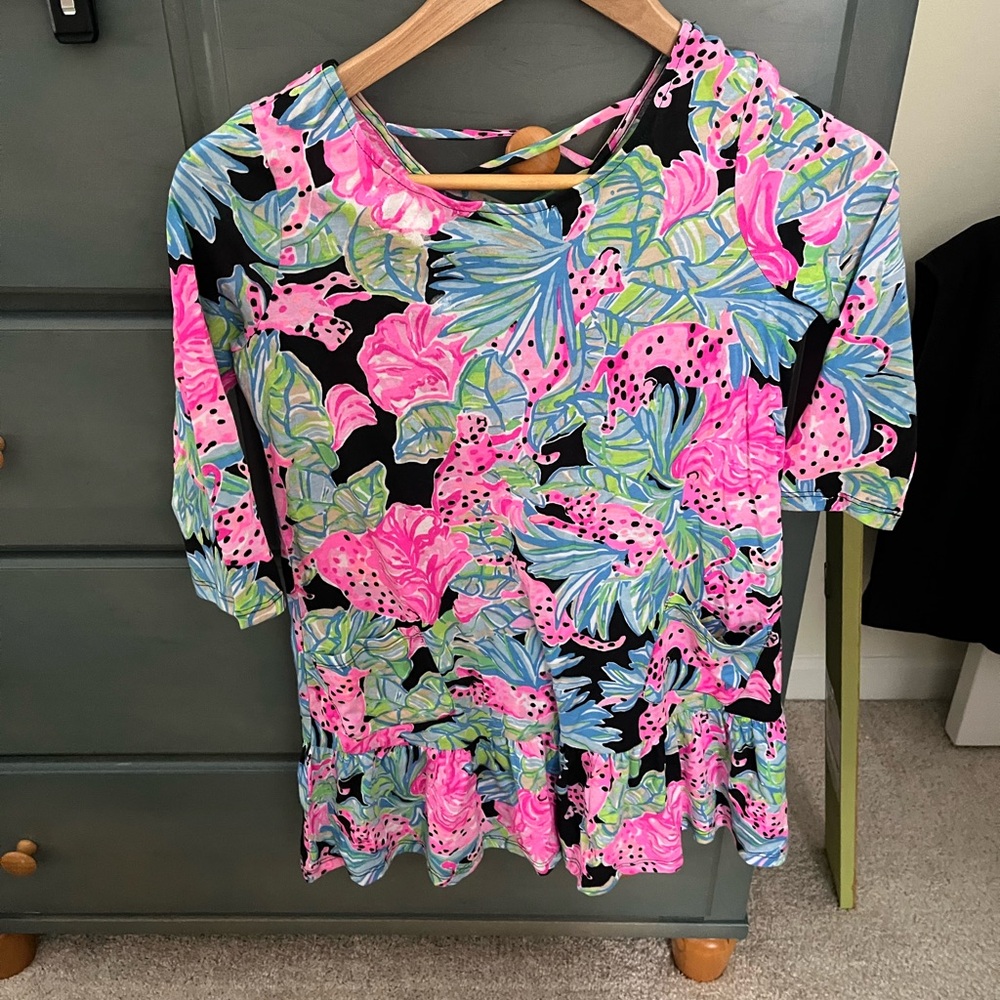 Kids Lilly Pulitzer Vibrant Jungle Short Sleeve Kid Dress
